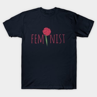 Feminist pink rose T-Shirt